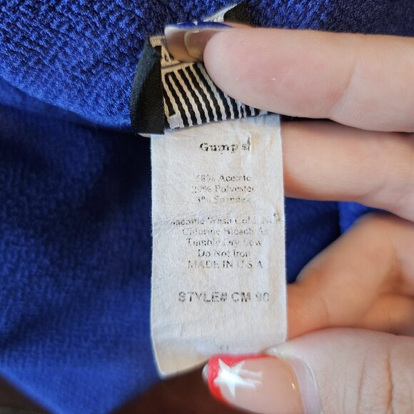 Gump's San Francisco Blue Textured Lagenlook Button Front Artsy Tunic Top XL - Picture 9 of 12